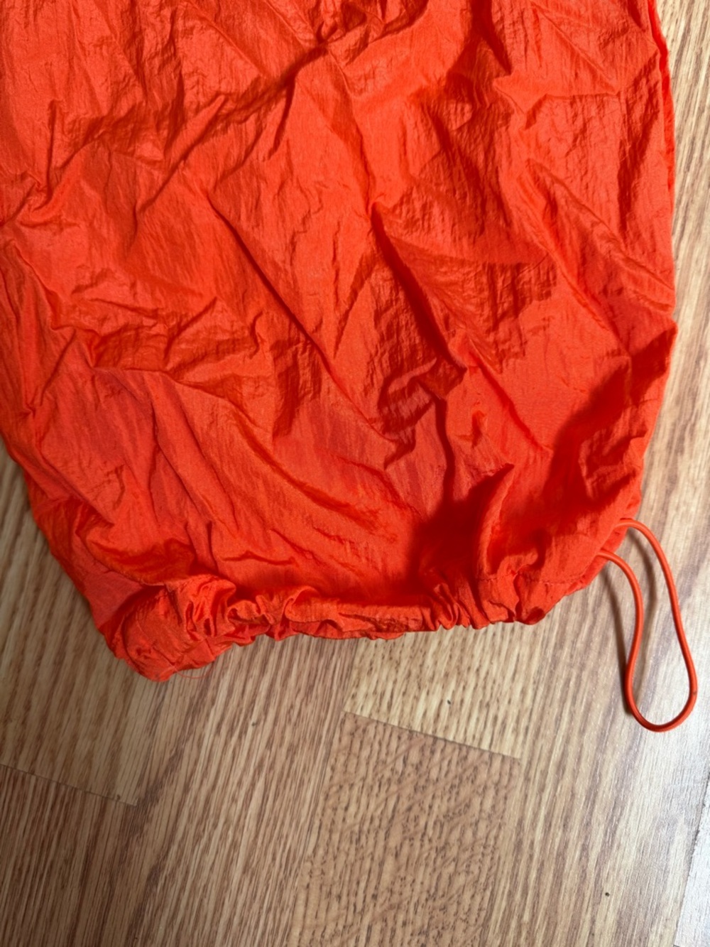 Wide Leg Drawstring Cargo Pants - Orange - Picture 2 of 8